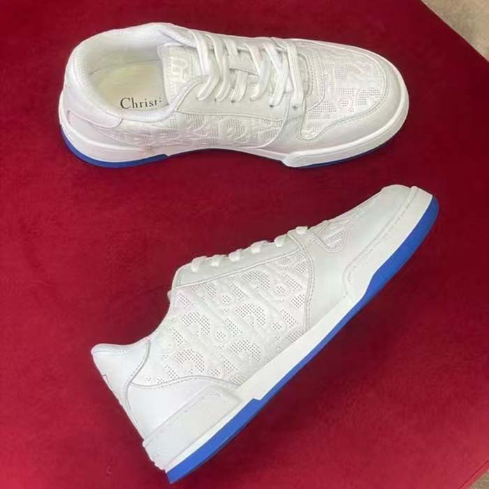 Dior Women CD Dior One Sneaker White Dior Oblique Perforated Calfskin