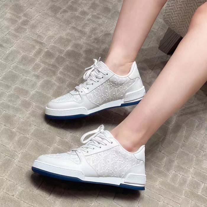 Dior Women CD Dior One Sneaker White Dior Oblique Perforated Calfskin