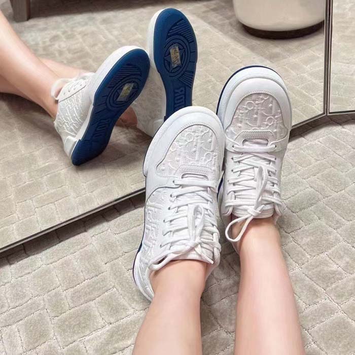 Dior Women CD Dior One Sneaker White Dior Oblique Perforated Calfskin