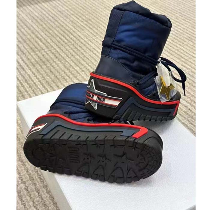 Dior Women CD DiorAlps Snow Boot Deep Blue Navy Mizza Shiny Nylon