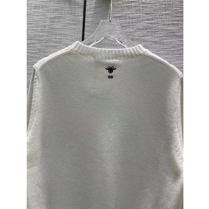 Dior Men CD Sweater Ecru Cashmere Knit Multicolor Rêve D’Infini Motif
