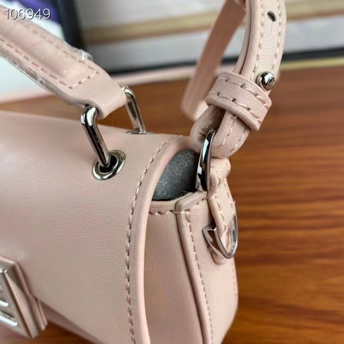 Fendi Women FF Baguette Phone Pouch Pink Silk Pouch