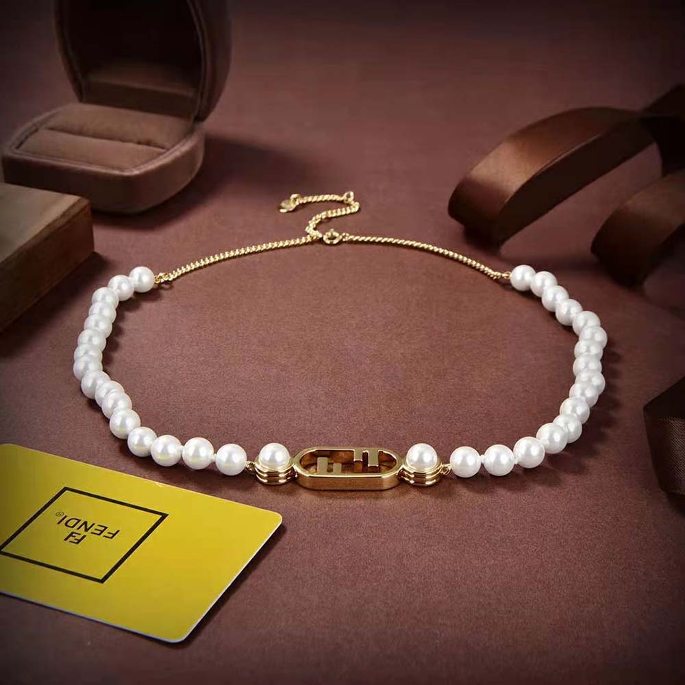 Fendi Women O’Lock Choker Gold-colored Choker
