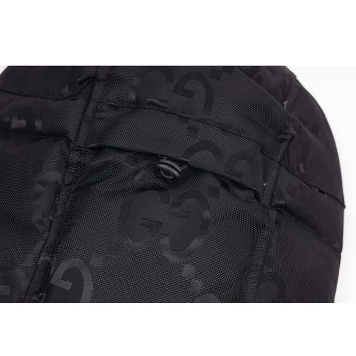 Gucci Men Jumbo GG Canvas Down Jacket Black Jumbo GG Nylon Canvas