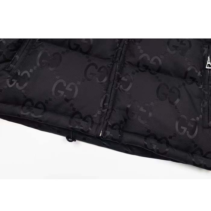 Gucci Men Jumbo GG Canvas Down Jacket Black Jumbo GG Nylon Canvas