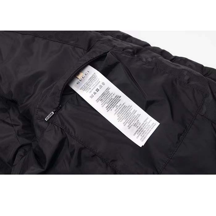 Gucci Men Jumbo GG Canvas Down Jacket Black Jumbo GG Nylon Canvas