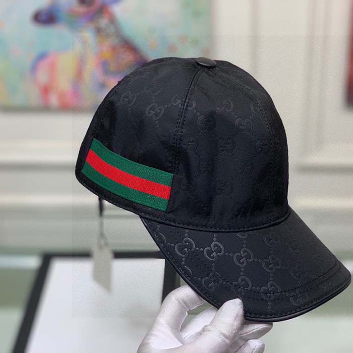 Gucci Unisex Original GG Canvas Baseball Hat Web Green Red Web