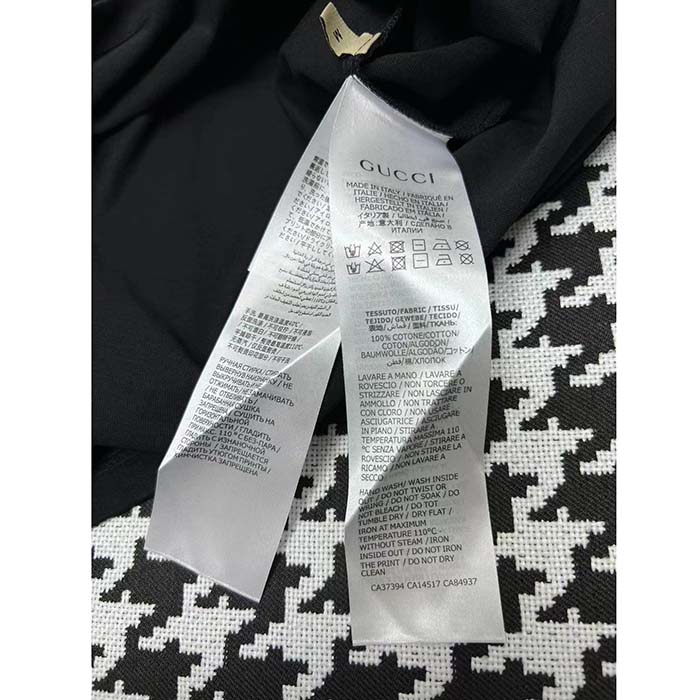 Gucci Women GG Vintage Logo Print T-Shirt Black Cotton Jersey Crewneck Short Sleeves