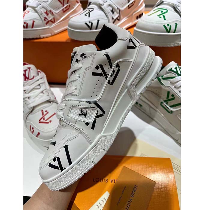 Louis Vuitton Unisex LV Trainer Sneaker Black Mix Sustainable Materials Monogram Flowers