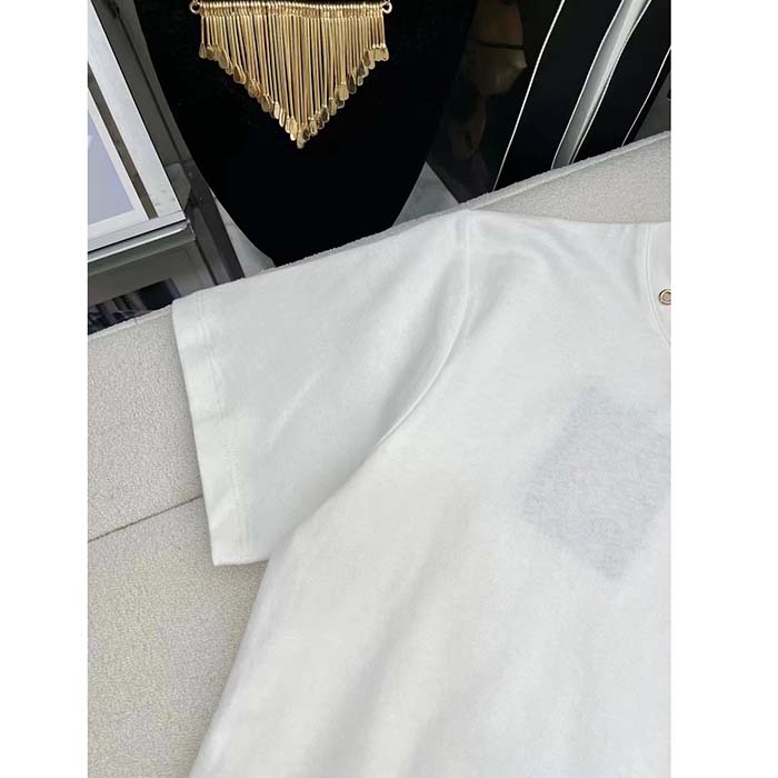 Louis Vuitton Men LV Side Strap T-Shirt Cotton White Regular Fit