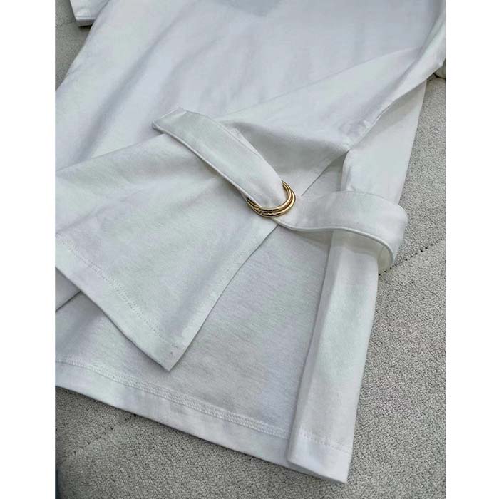 Louis Vuitton Men LV Side Strap T-Shirt Cotton White Regular Fit