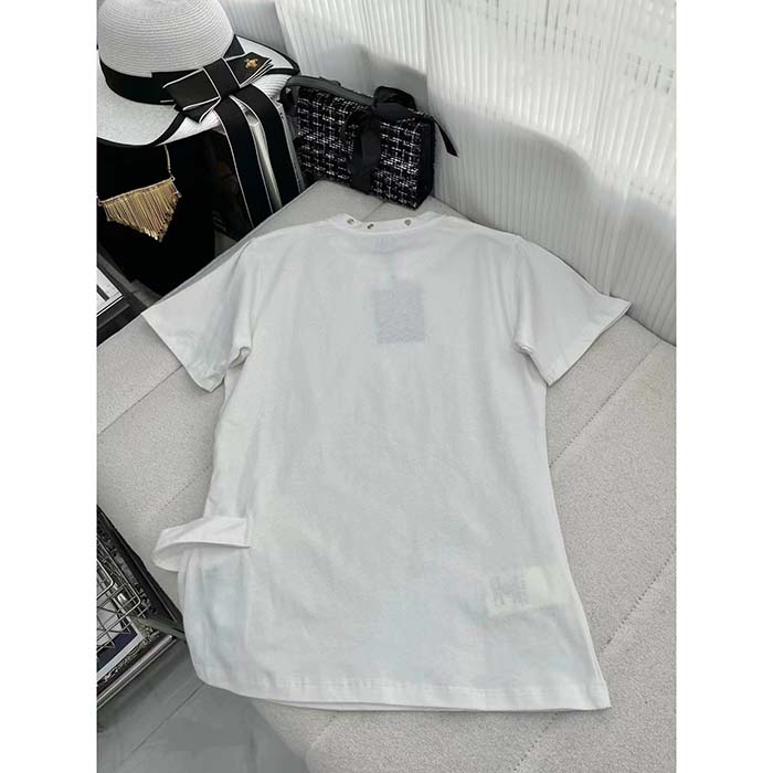 Louis Vuitton Men LV Side Strap T-Shirt Cotton White Regular Fit