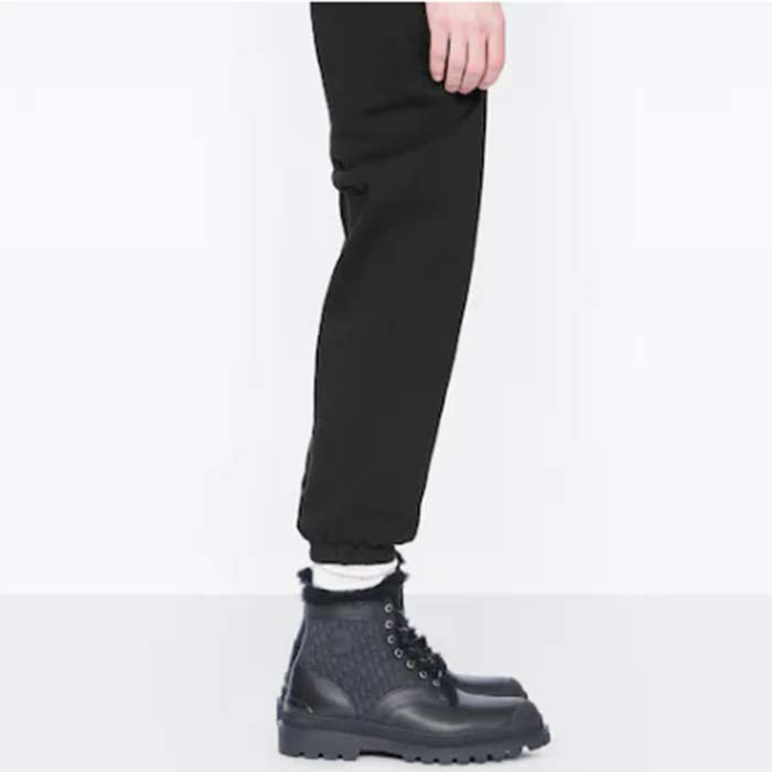 Dior Unisex Dior Explorer Ankle Boot Black Smooth Calfskin Oblique Jacquard