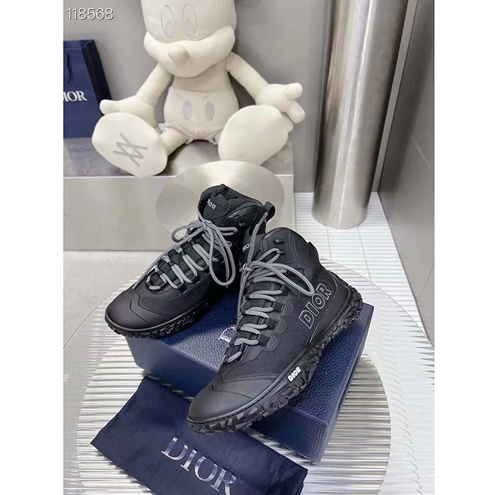 Dior Unisex Shoes CD Diorizon Hiking Boot Black Technical Mesh Black Rubber