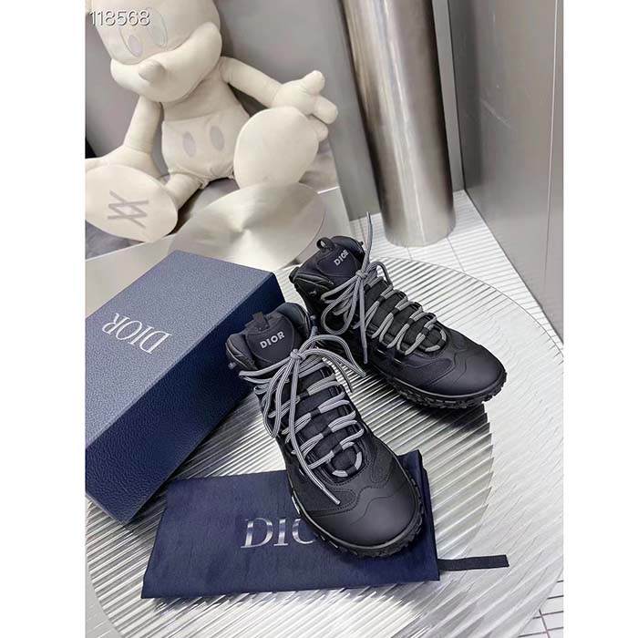Dior Unisex Shoes CD Diorizon Hiking Boot Black Technical Mesh Black Rubber