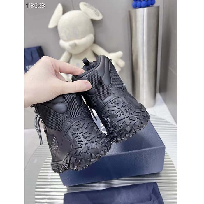 Dior Unisex Shoes CD Diorizon Hiking Boot Black Technical Mesh Black Rubber