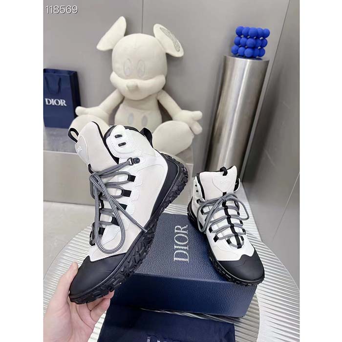 Dior Unisex Shoes CD Diorizon Hiking Boot Gray Technical Mesh Black Rubber