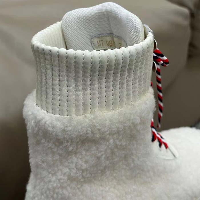 Dior Women CD Dior DiorAlps Ankle Hike Boot White Calfskin Shearling