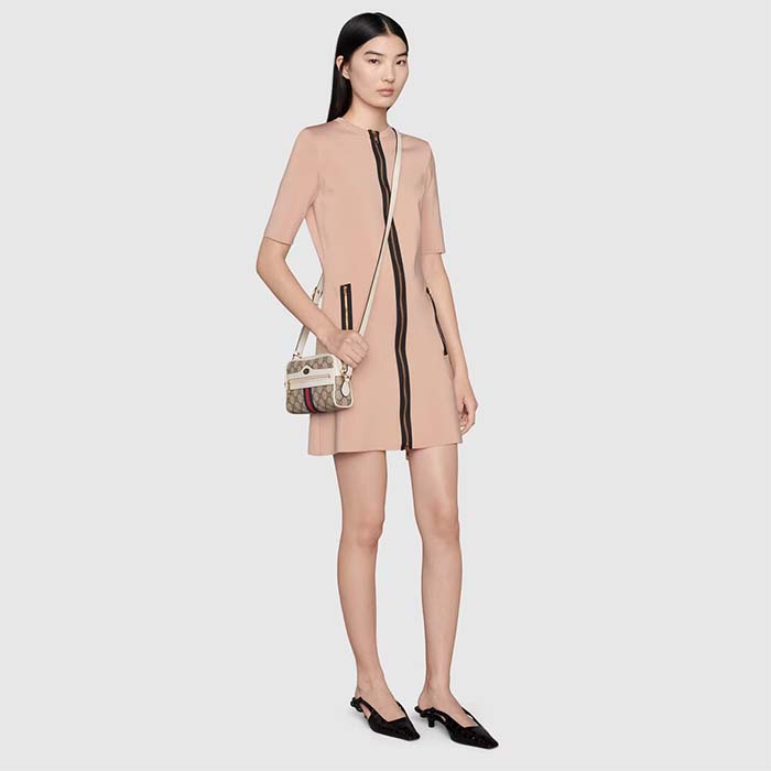 Gucci GG Women Ophidia GG Mini Bag Beige Ebony GG Supreme Canvas
