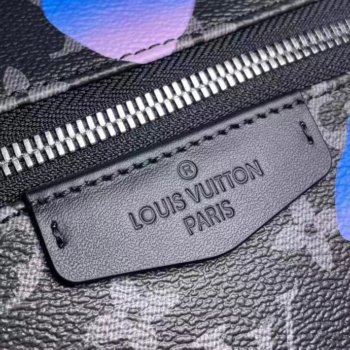 Louis Vuitton LV Unisex Discovery Backpack Sunrise Monogram Eclipse Coated Canvas Cowhide Leather