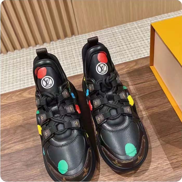 Louis Vuitton Unisex LV x YK Archlight Sneaker Black Calf Leather Oversized Rubber Outsole