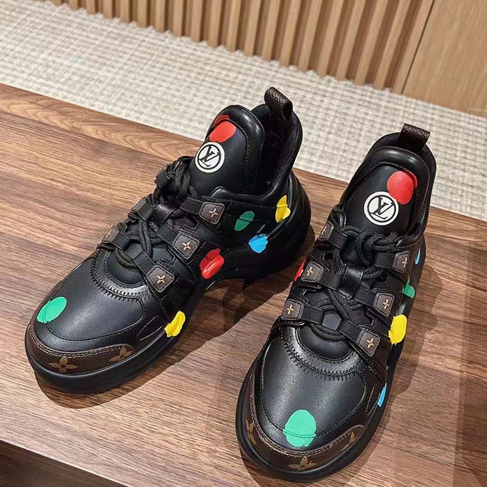 Louis Vuitton Unisex LV x YK Archlight Sneaker Black Calf Leather Oversized Rubber Outsole