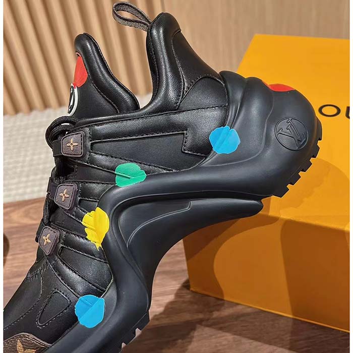 Louis Vuitton Unisex LV x YK Archlight Sneaker Black Calf Leather Oversized Rubber Outsole