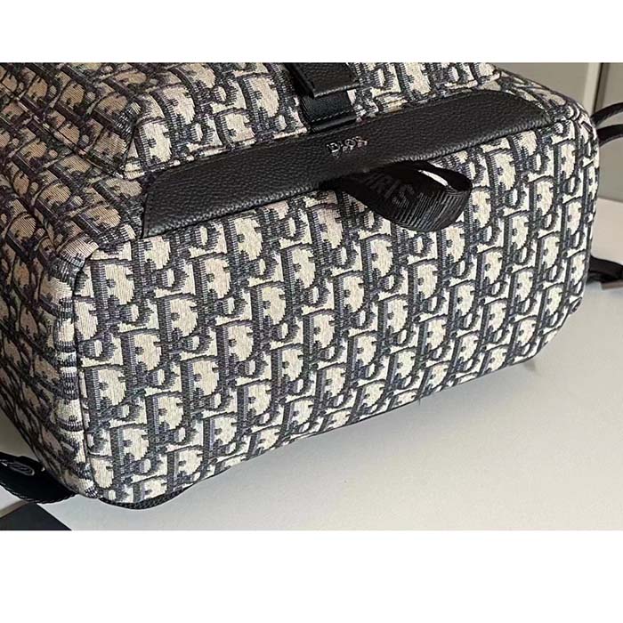 Dior Unisex CD Dior Explorer Backpack Beige Black Dior Oblique Jacquard