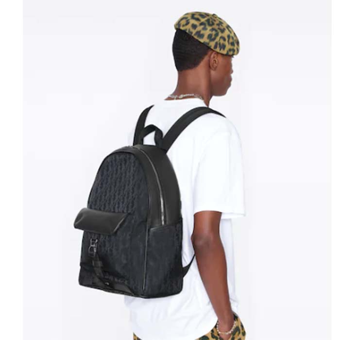 Dior Unisex CD Dior Explorer Backpack Beige Black Dior Oblique Jacquard