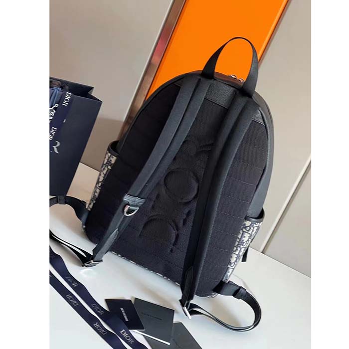 Dior Unisex CD Dior Explorer Backpack Beige Black Dior Oblique Jacquard