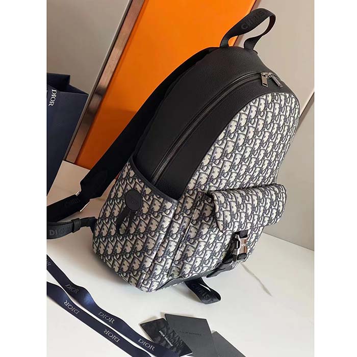 Dior Unisex CD Dior Explorer Backpack Beige Black Dior Oblique Jacquard