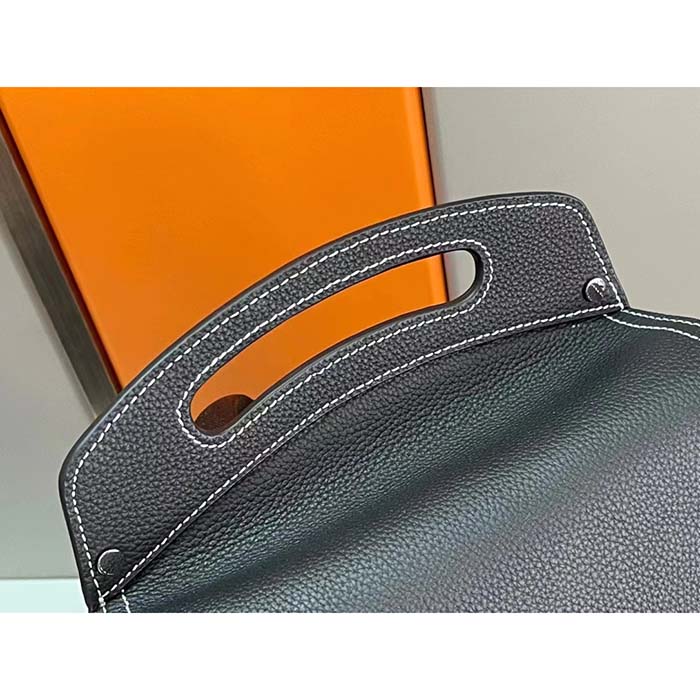 Dior Unisex CD Gallop Backpack Black Grained Calfskin Flap Front Saddle Flap