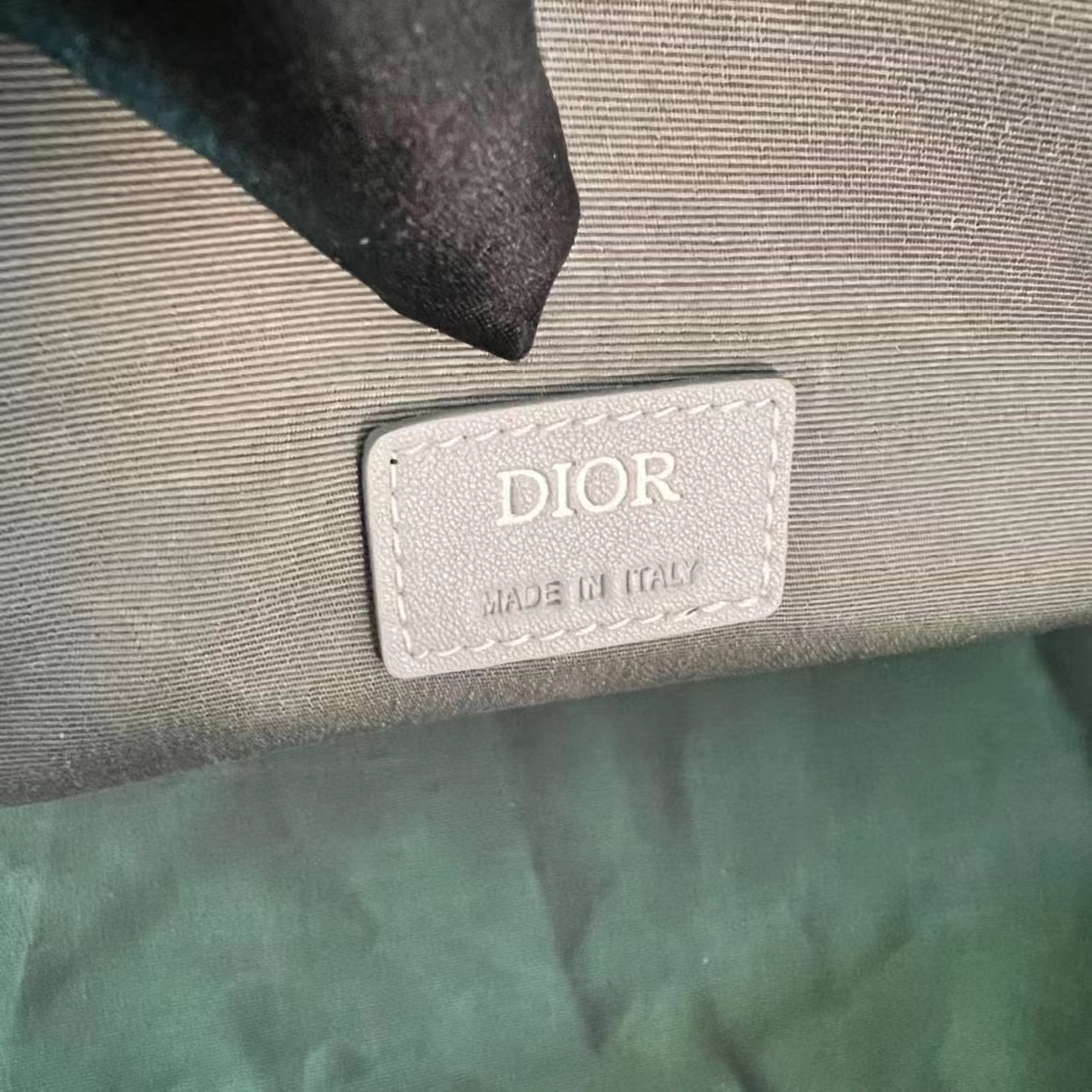 Dior Unisex CD Hit The Road Pet Carrier Bag Gray Diamond Canvas Smooth Calfskin