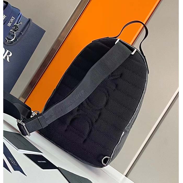 Dior Unisex CD Mini Rider Sling Bag Black CD Diamond Canvas