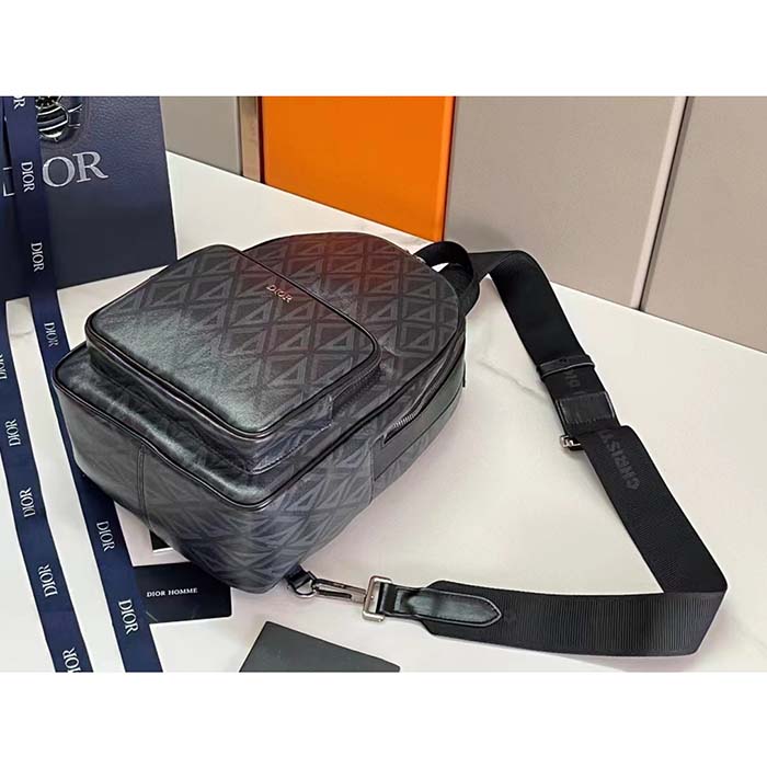 Dior Unisex CD Mini Rider Sling Bag Black CD Diamond Canvas