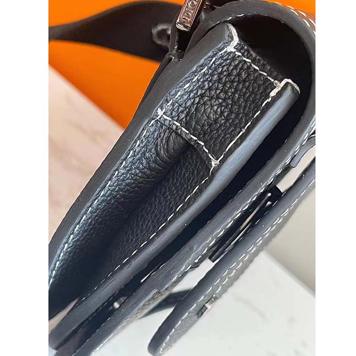 Dior Unisex CD Saddle Pouch Black Grained Calfskin Hallmark Saddle