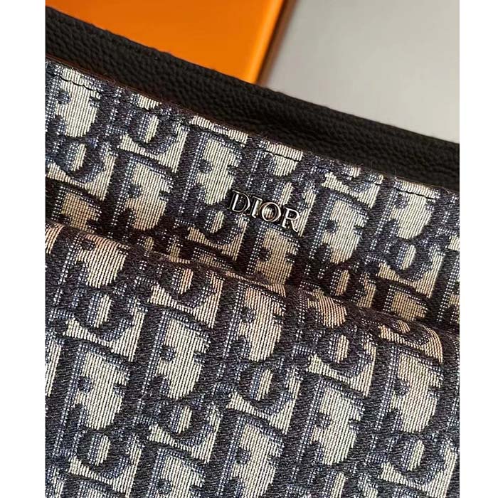 Dior Unisex CD Saddle Soft Bag Beige Black Dior Oblique Jacquard