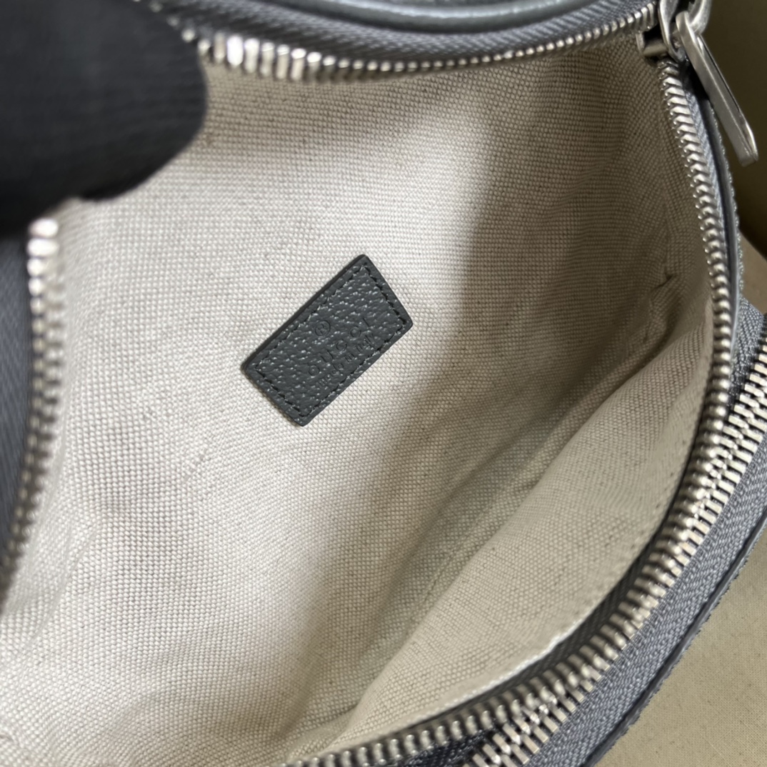 Gucci GG Unisex Ophidia Belt Bag Grey Black GG Supreme Canvas Double G