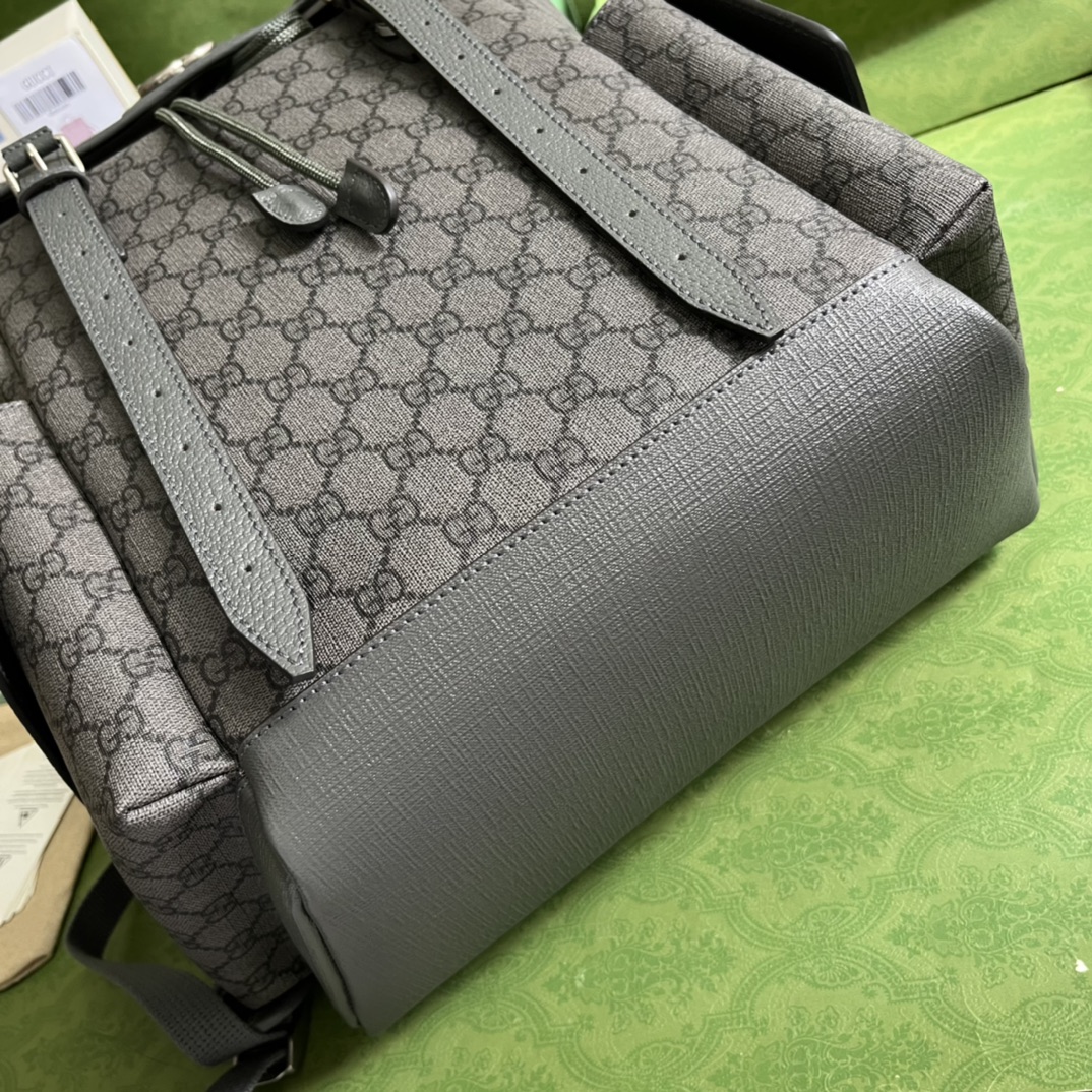 Gucci Unisex Ophidia GG Medium Backpack Grey Black GG Supreme Canvas