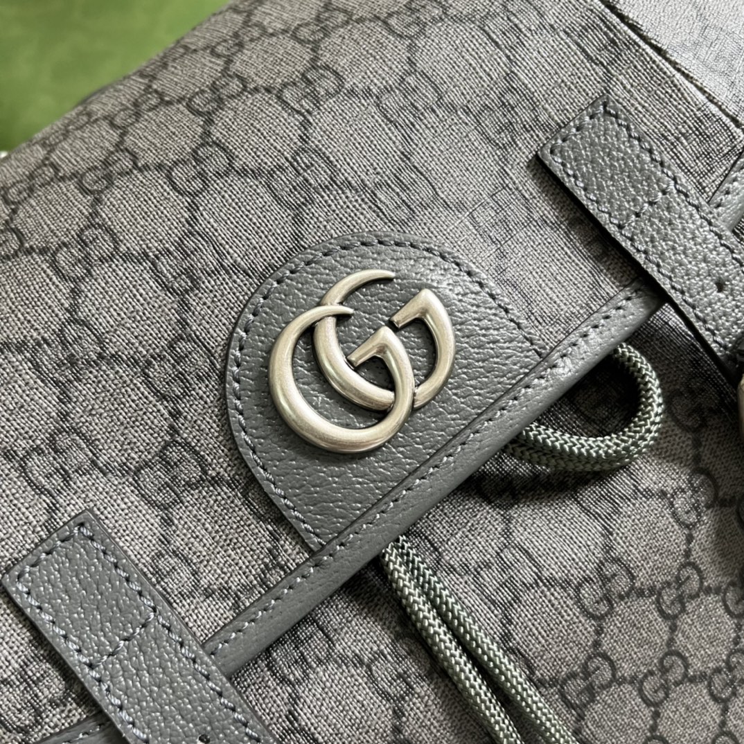 Gucci Unisex Ophidia GG Medium Backpack Grey Black GG Supreme Canvas