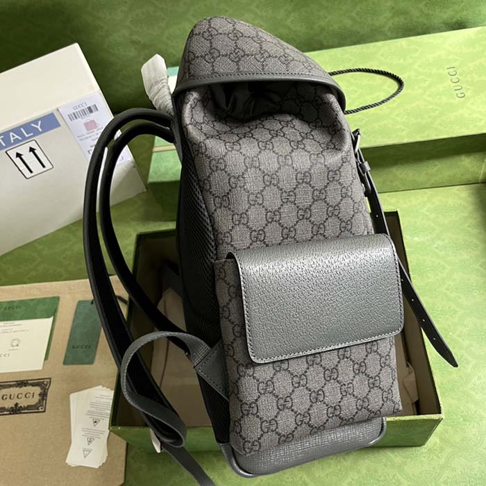 Gucci Unisex Ophidia GG Medium Backpack Grey Black GG Supreme Canvas