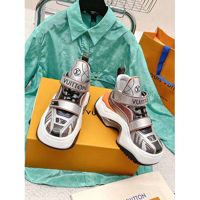 Louis Vuitton Women LV Archlight 2.0 Platform Sneaker Orange Silver 5 Cm Heel