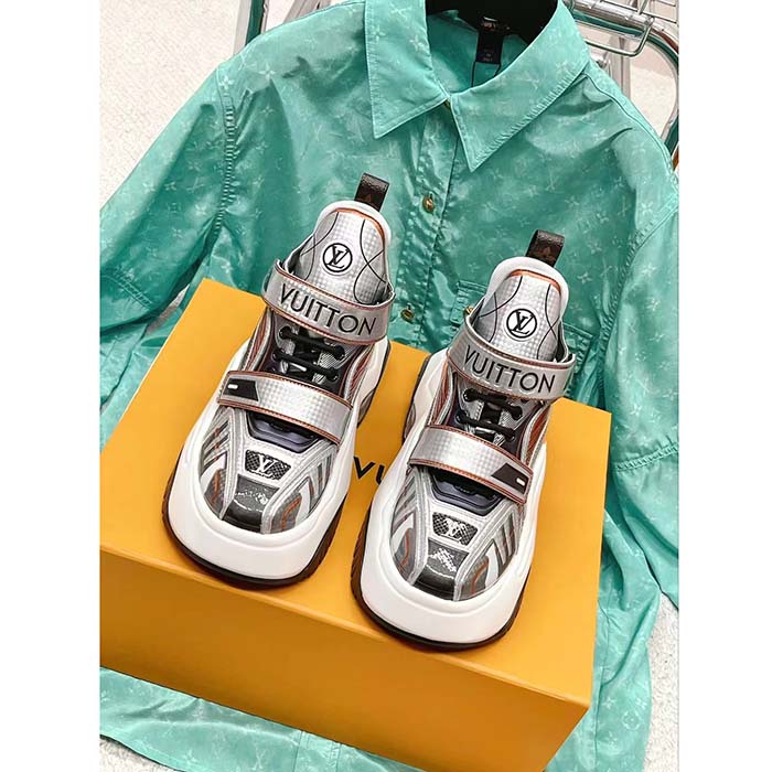 Louis Vuitton Women LV Archlight 2.0 Platform Sneaker Orange Silver 5 Cm Heel