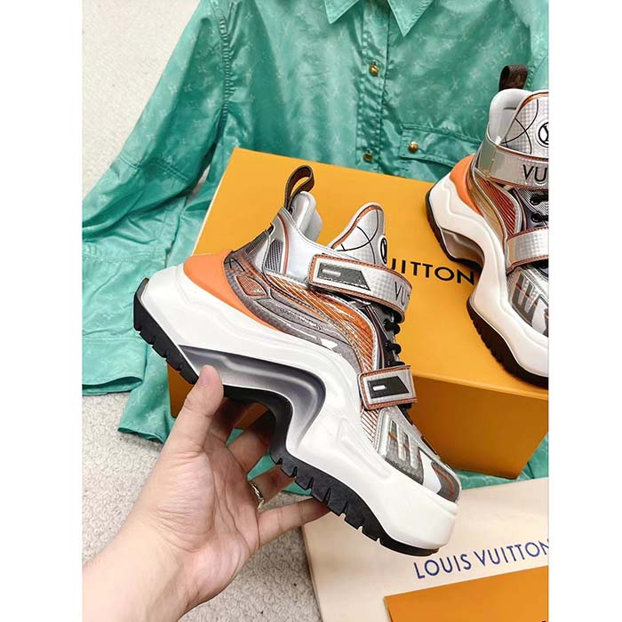 Louis Vuitton Women LV Archlight 2.0 Platform Sneaker Orange Silver 5 Cm Heel