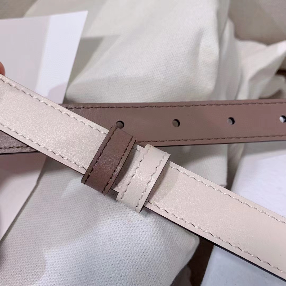 Dior CD Women 30 Montaigne Reversible Belt Latte Beige Smooth Calfskin