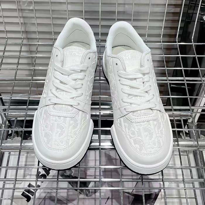 Dior Unisex Shoes CD Dior One Sneaker White Dior Oblique Perforated Calfskin