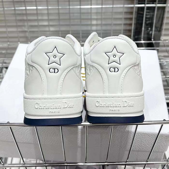 Dior Unisex Shoes CD Dior One Sneaker White Dior Oblique Perforated Calfskin