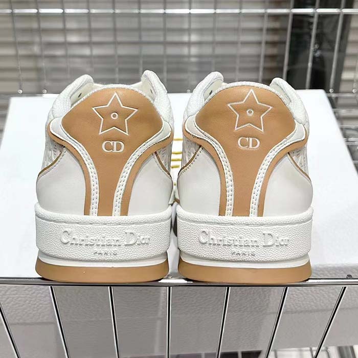 Dior Unisex Shoes CD One Sneaker White Nude Dior Oblique Perforated Calfskin