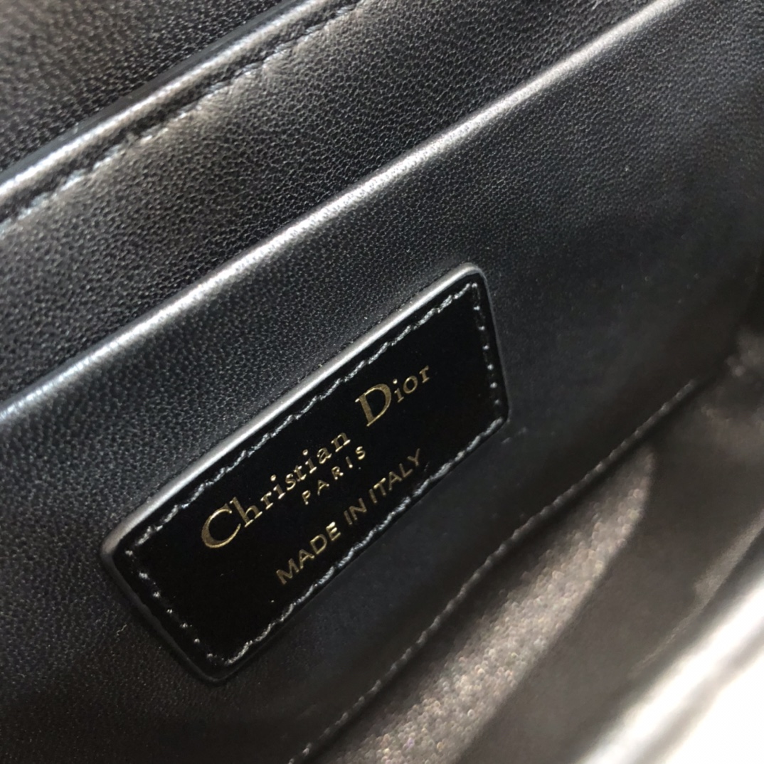 Dior Women CD Micro 30 Montaigne Bag Black Box Calfskin Flap Closure