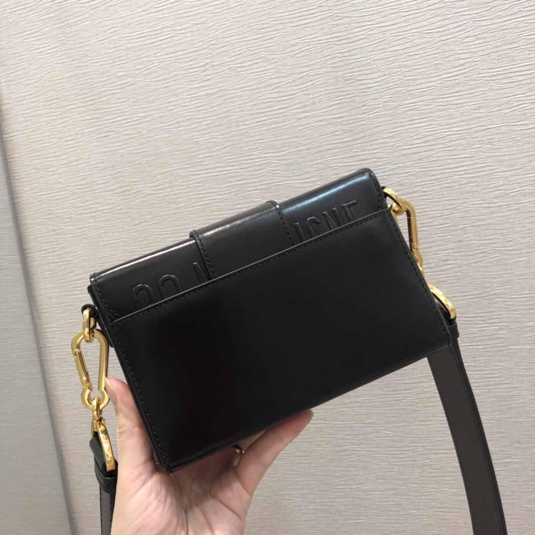 Dior Women CD Micro 30 Montaigne Bag Black Box Calfskin Flap Closure